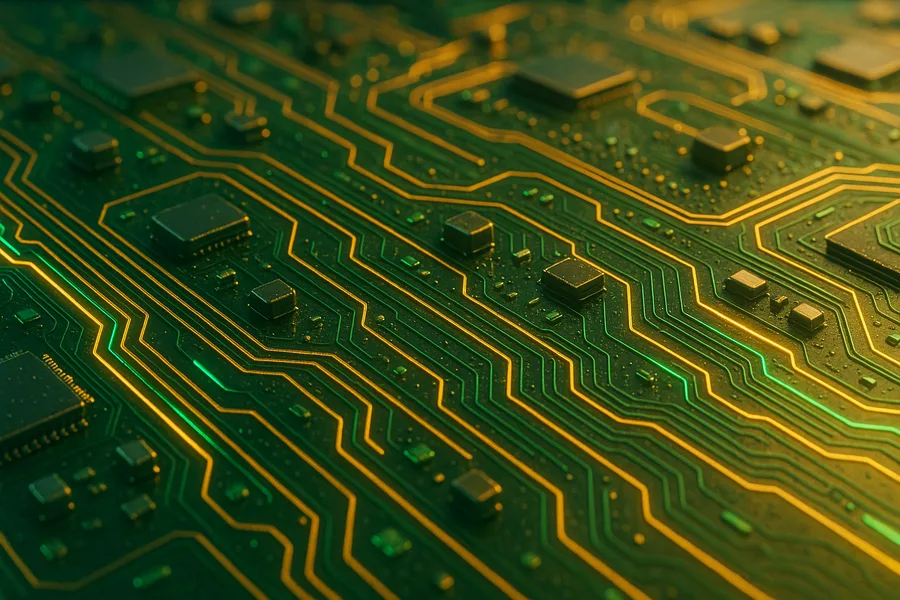 Futuristic Circuit Board Macro Shot Electronics Wallpaper  1 4K