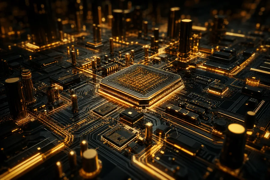 Futuristic Circuit Board Macro Shot Electronics Wallpaper  1 4K