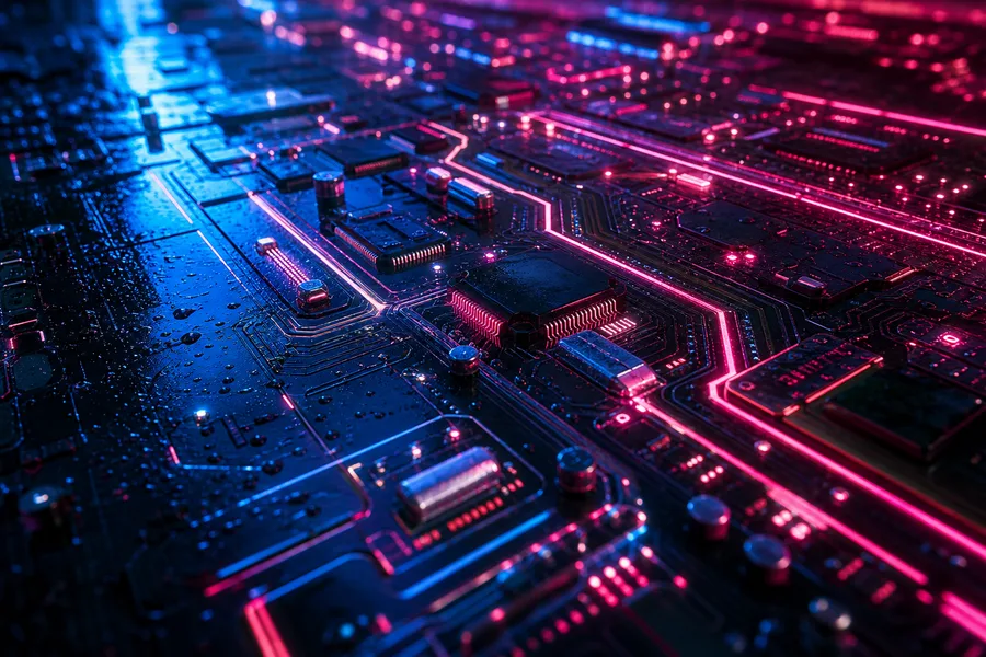 Futuristic Circuit Board Macro Shot Electronics Wallpaper  1 4K
