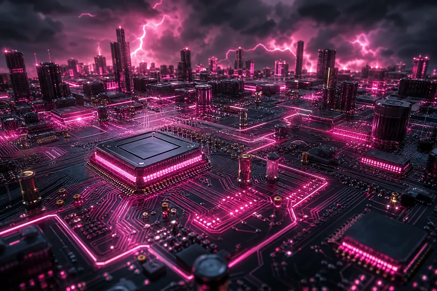 Futuristic Circuit Board Macro Shot Electronics Wallpaper  9 4K