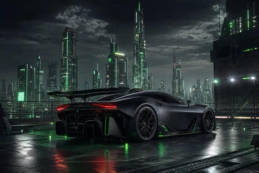 Futuristic Rooftop City View Supercars Wallpaper  9 4K