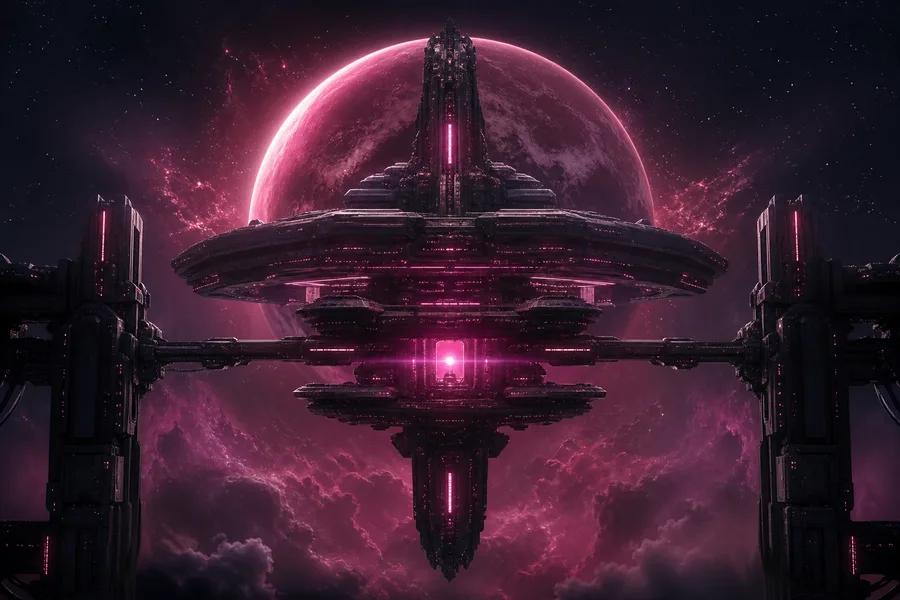 Futuristic Space Station Deep Space Cinematic Wallpaper Movie Wallpaper  3 4K