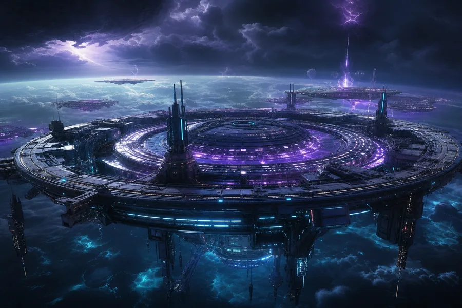 Futuristic Space Station Deep Space Cinematic Wallpaper Movie Wallpaper  3 4K