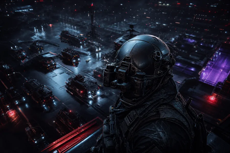 Futuristic Tactical Helmet Closeup Military Wallpaper  4 4K