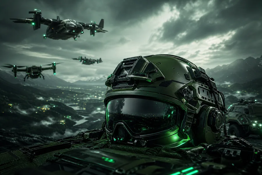Futuristic Tactical Helmet Closeup Military Wallpaper  4 4K