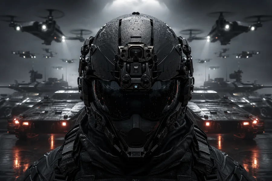 Futuristic Tactical Helmet Closeup Military Wallpaper  4 4K