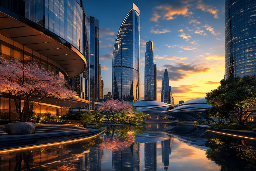 Futuristic Tokyo Street At Night Architecture Wallpaper  2 4K