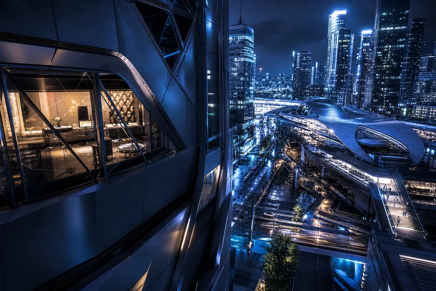 Futuristic Tokyo Street At Night Architecture Wallpaper  2 4K