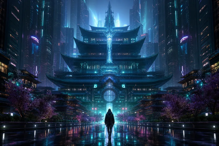 Futuristic Tokyo Street At Night Cyberpunk Wallpaper  2 4K