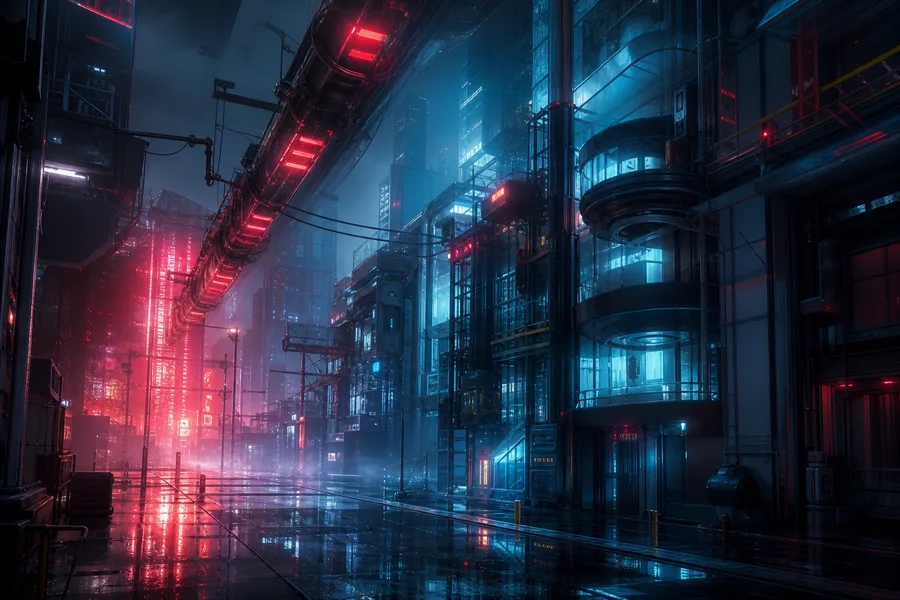 Futuristic Tokyo Street At Night Cyberpunk Wallpaper  2 4K