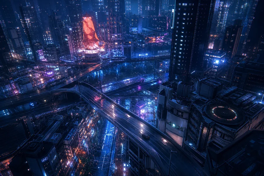 Futuristic Tokyo Street At Night Cyberpunk Wallpaper  2 4K