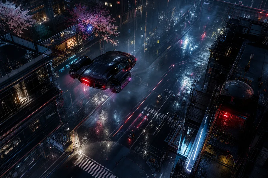 Futuristic Tokyo Street At Night Cyberpunk Wallpaper  2 4K