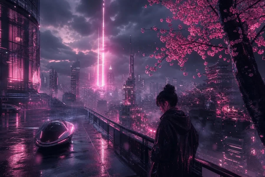 Futuristic Tokyo Street At Night Cyberpunk Wallpaper  2 4K