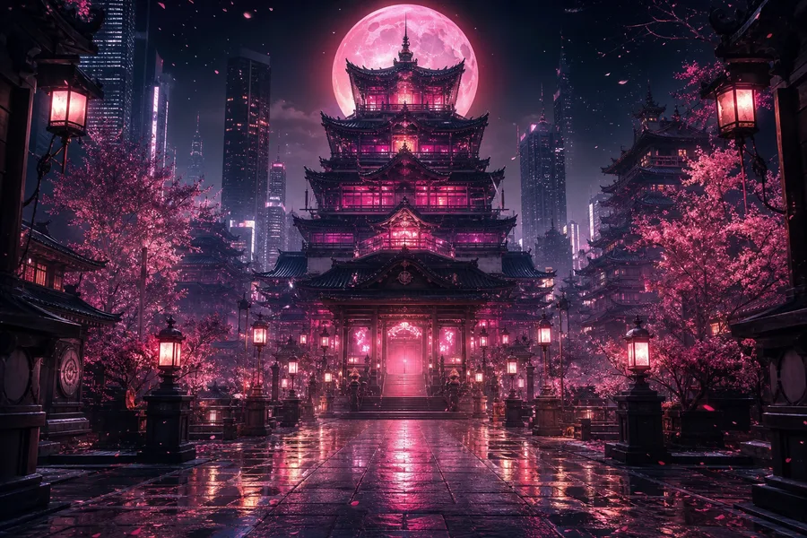Futuristic Tokyo Street At Night Fantasy Wallpaper  2 4K
