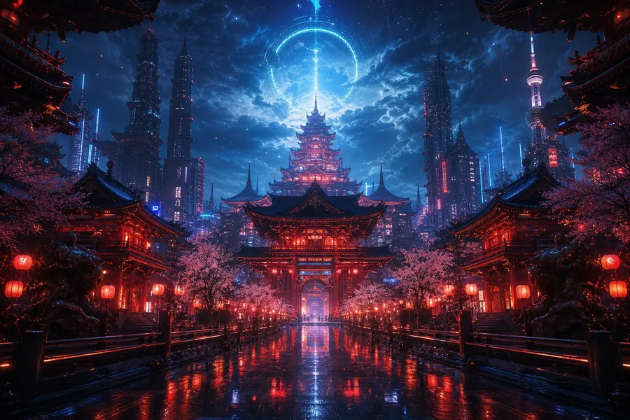 Futuristic Tokyo Street At Night Fantasy Wallpaper  2 4K