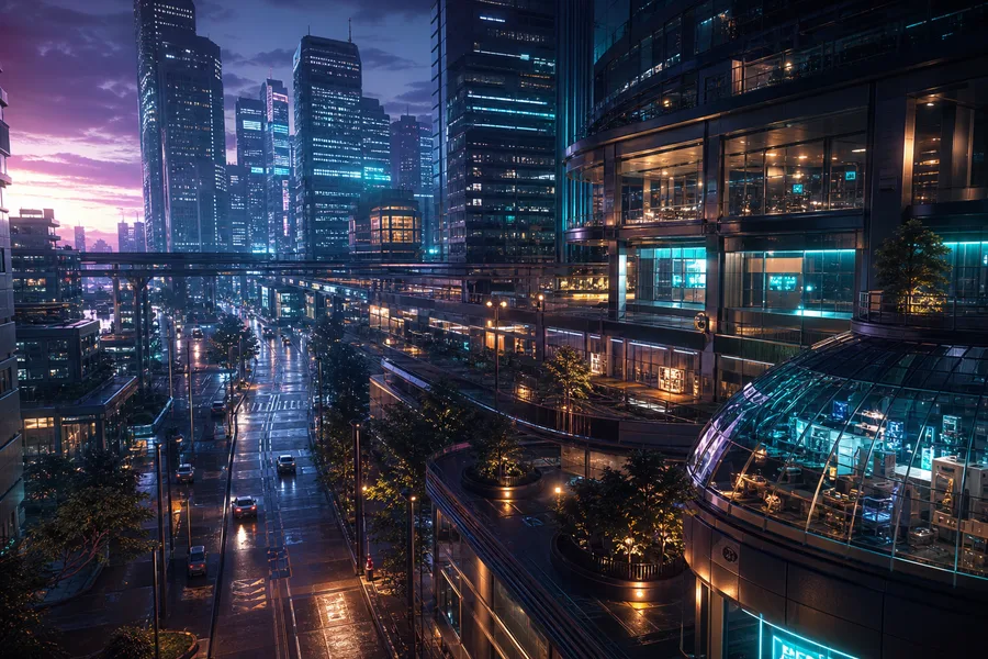 Futuristic Tokyo Street At Night Hamster-Robotics Wallpaper  2 4K
