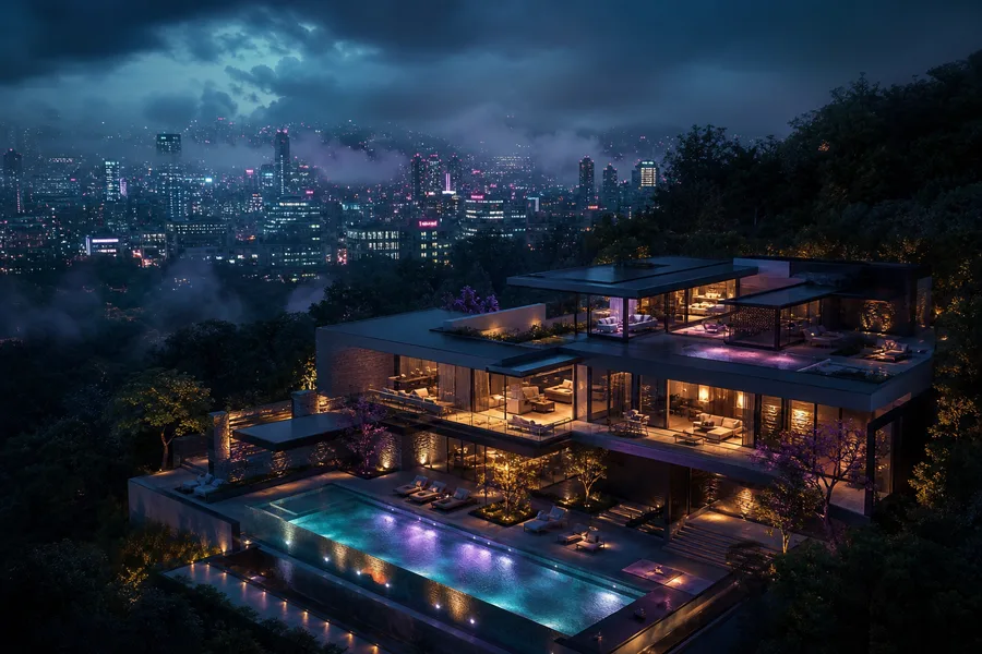 Futuristic Tokyo Street At Night House-Design Wallpaper  2 4K