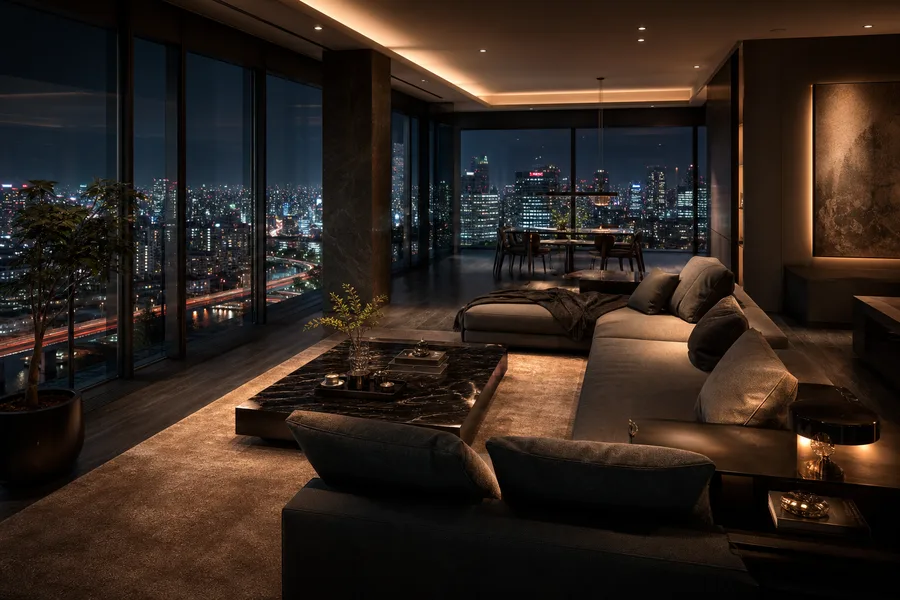 Futuristic Tokyo Street At Night Interior-Design Wallpaper  2 4K