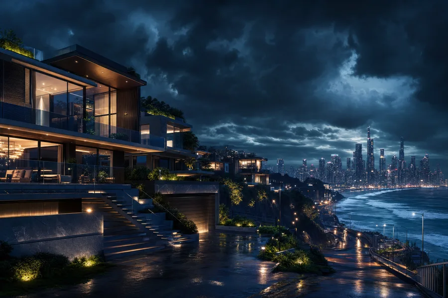 Futuristic Tokyo Street At Night Luxury-Villas Wallpaper  2 4K