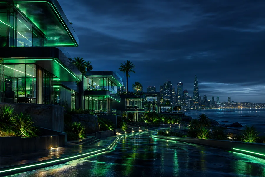 Futuristic Tokyo Street At Night Luxury-Villas Wallpaper  2 4K