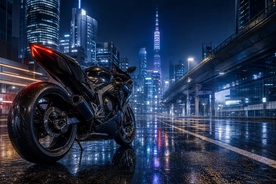 Futuristic Tokyo Street At Night Motorcycles Wallpaper  2 4K