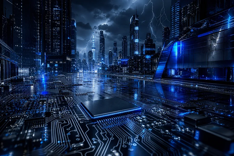 Futuristic Tokyo Street At Night Pcb-Design Wallpaper  2 4K