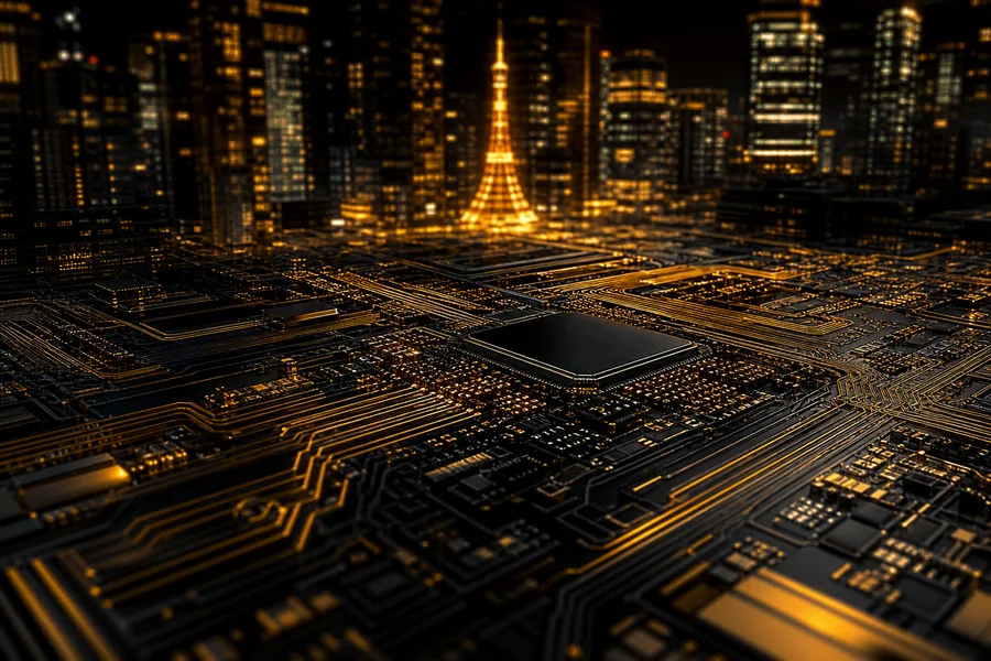 Futuristic Tokyo Street At Night Pcb-Design Wallpaper  2 4K