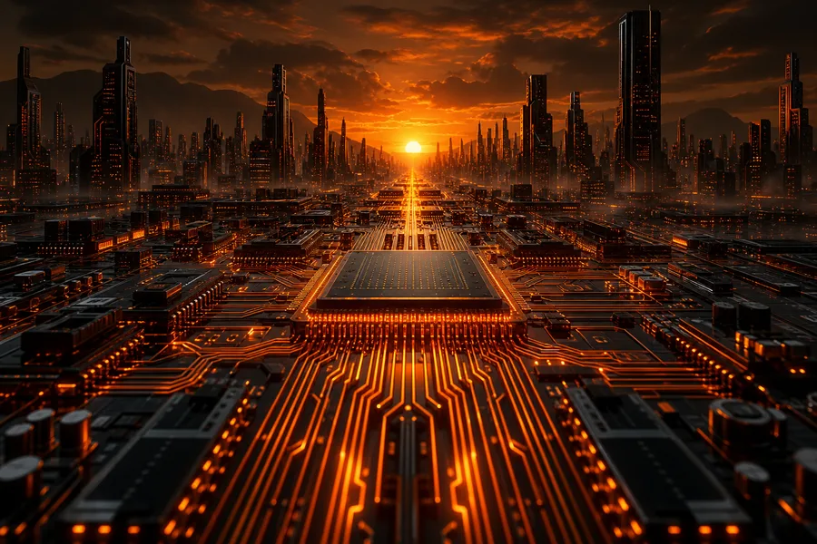 Futuristic Tokyo Street At Night Pcb-Design Wallpaper  2 4K