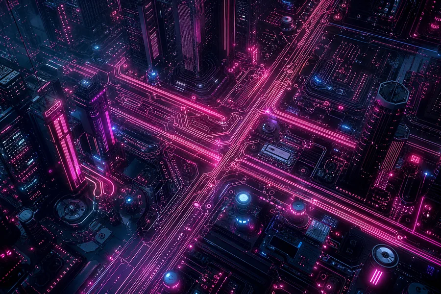 Futuristic Tokyo Street At Night Pcb-Design Wallpaper  2 4K
