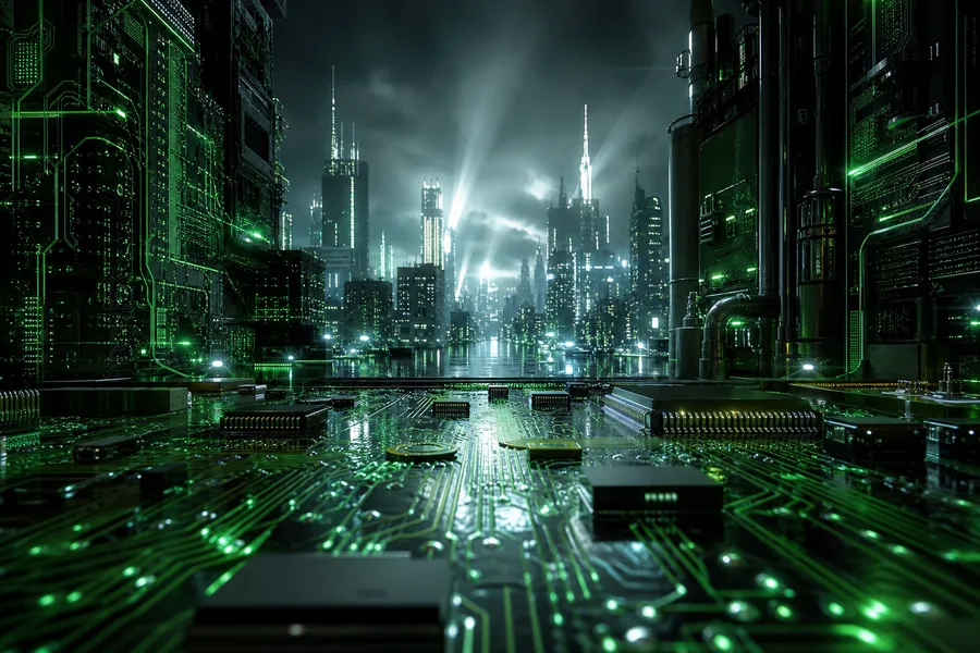 Futuristic Tokyo Street At Night Pcb-Design Wallpaper  2 4K