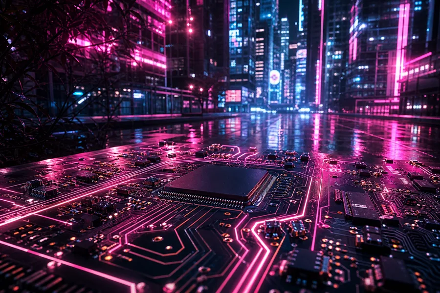 Futuristic Tokyo Street At Night Pcb-Design Wallpaper  2 4K