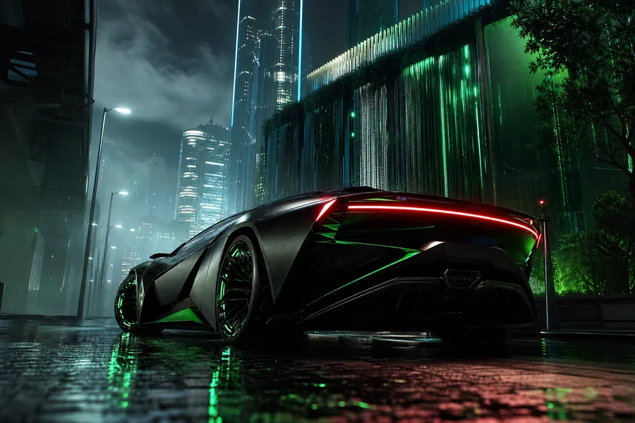 Futuristic Tokyo Street At Night Supercars Wallpaper  2 4K
