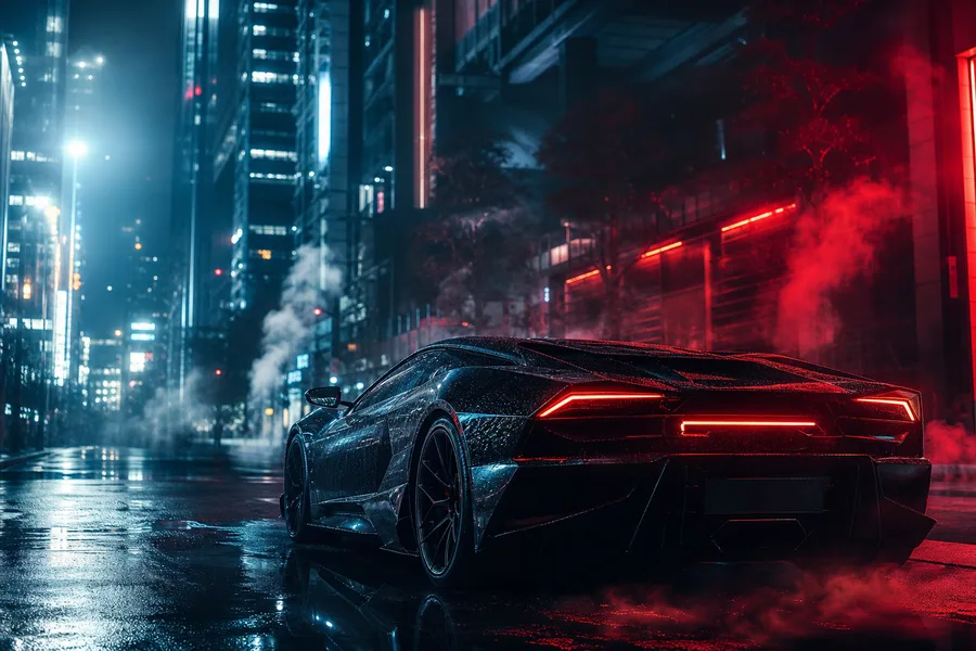 Futuristic Tokyo Street At Night Supercars Wallpaper  2 4K