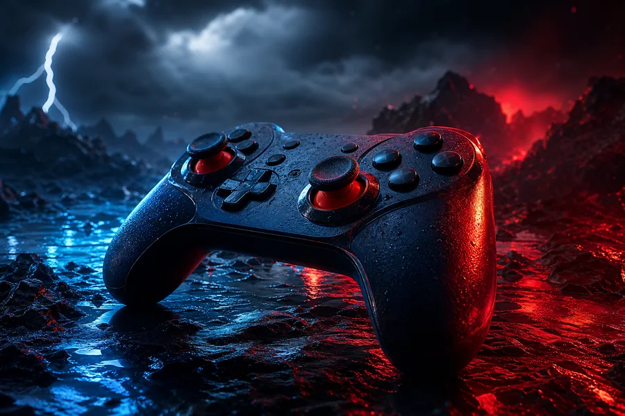 Gaming Controller On Dark Neon Background Gaming Wallpaper  10 4K