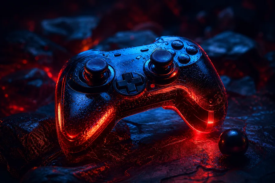 Gaming Controller On Dark Neon Background Gaming Wallpaper  10 4K