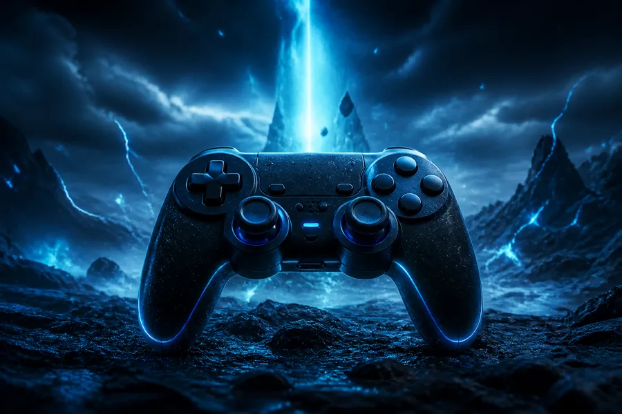 Gaming Controller On Dark Neon Background Gaming Wallpaper  10 4K
