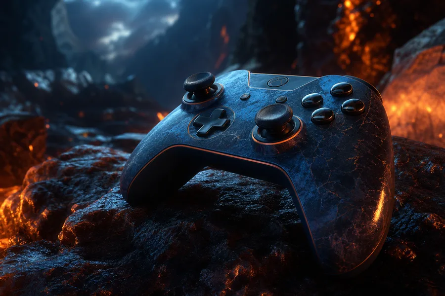 Gaming Controller On Dark Neon Background Gaming Wallpaper  10 4K