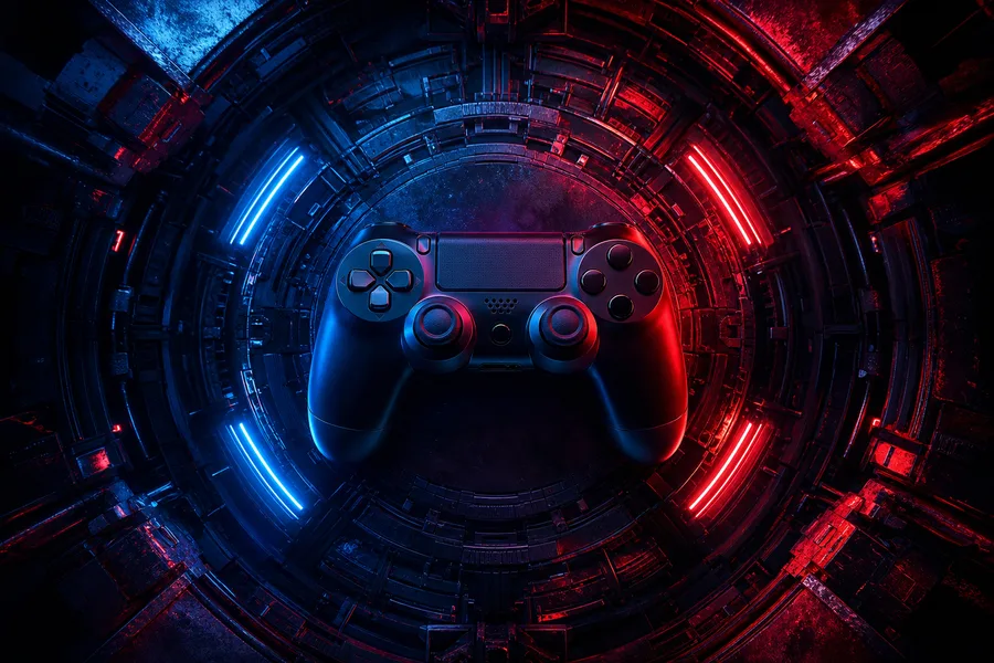 Gaming Controller On Dark Neon Background Gaming Wallpaper  10 4K