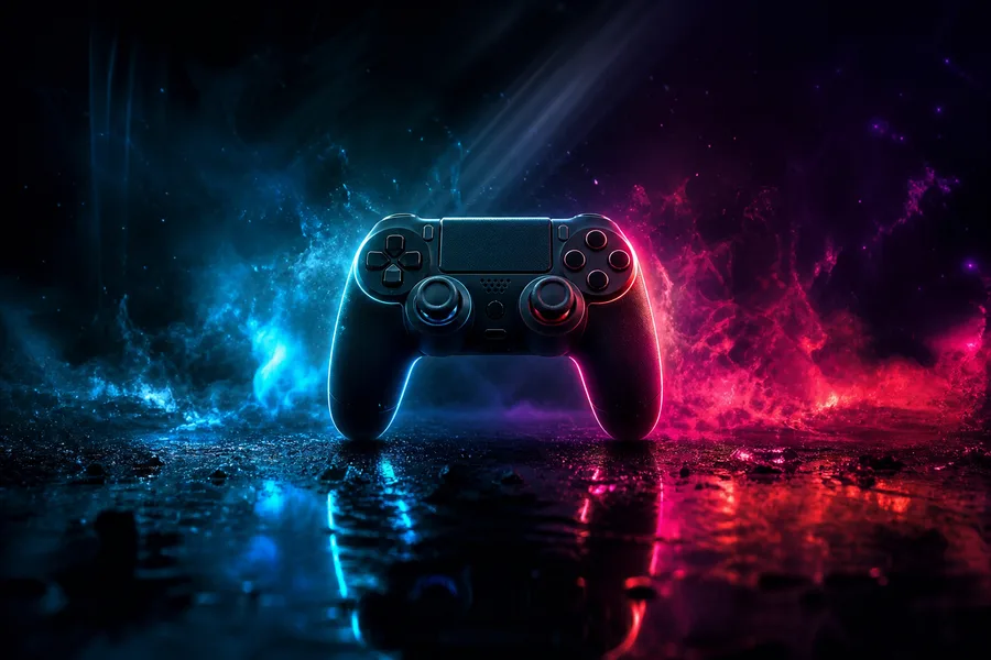 Gaming Controller On Dark Neon Background Gaming Wallpaper  20 4K