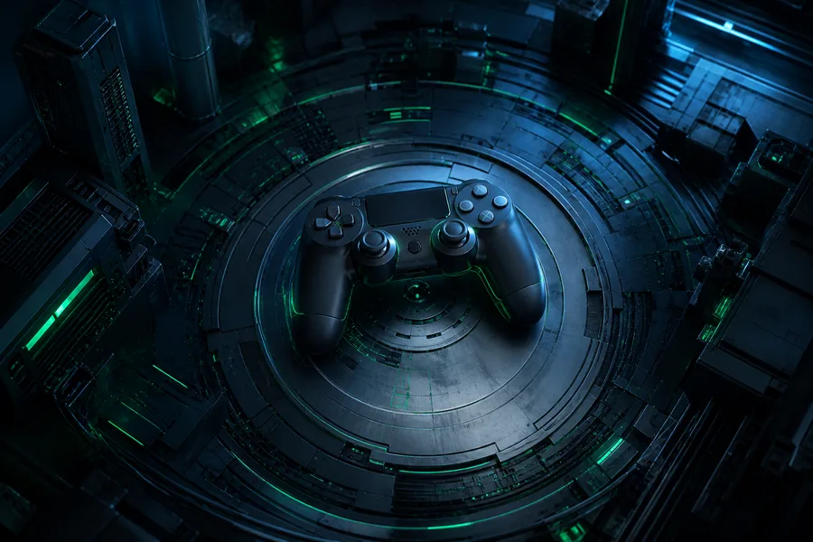 Gaming Controller On Dark Neon Background Gaming Wallpaper  20 4K