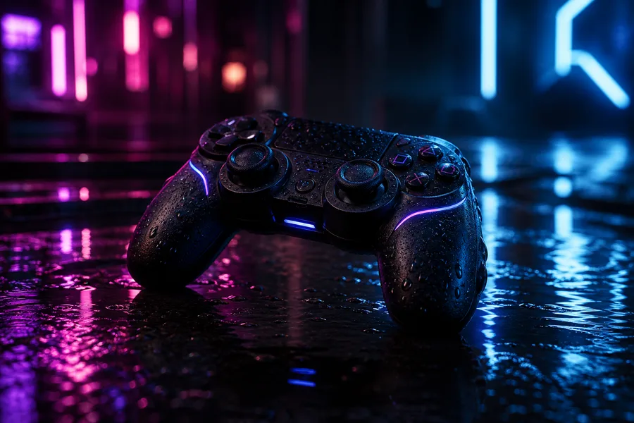Gaming Controller On Dark Neon Background Gaming Wallpaper  20 4K