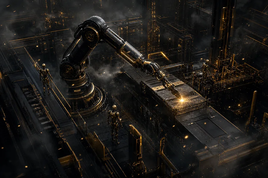 Industrial Robot Arm In Smart Factory Robots Wallpaper  4 4K