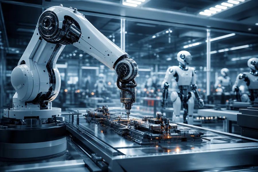 Industrial Robot Arm In Smart Factory Robots Wallpaper  4 4K