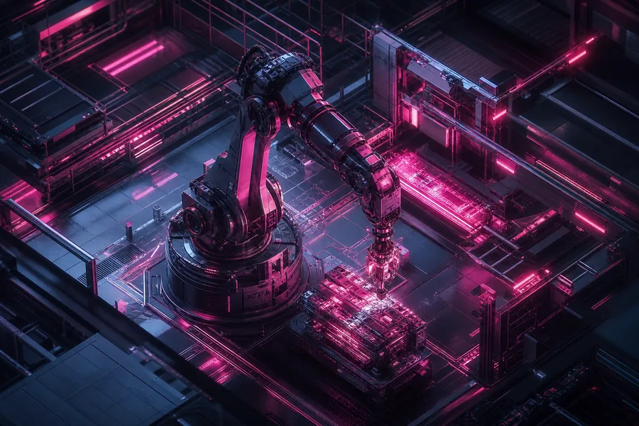 Industrial Robot Arm In Smart Factory Robots Wallpaper  4 4K