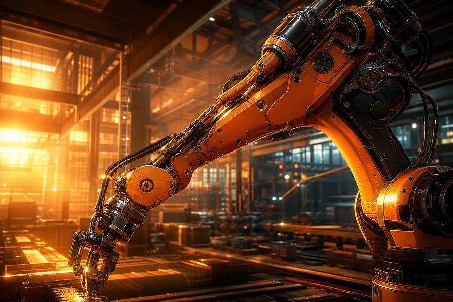 Industrial Robot Arm In Smart Factory Robots Wallpaper  4 4K