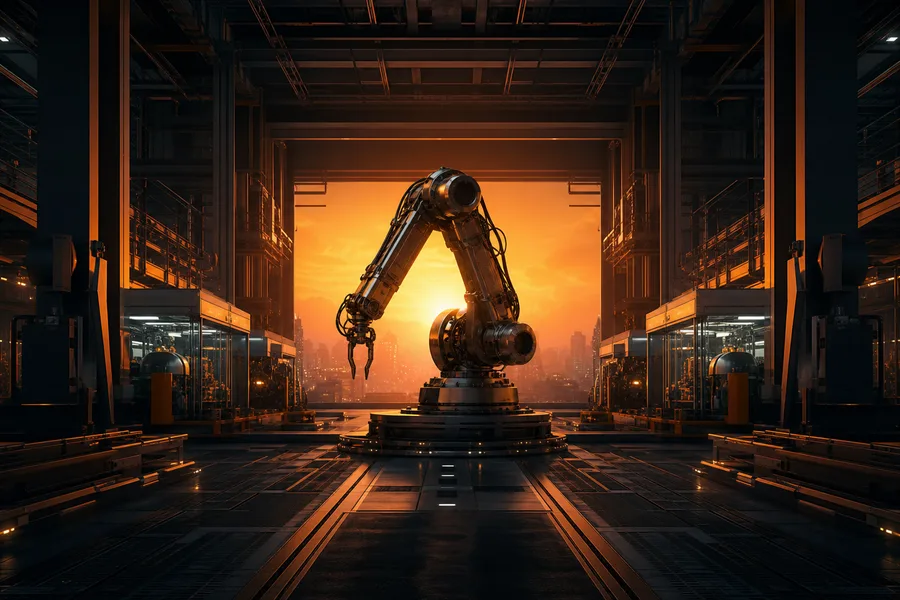 Industrial Robot Arm In Smart Factory Robots Wallpaper  4 4K