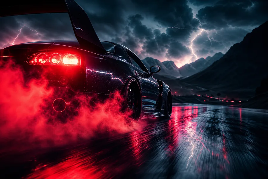Jdm Drift Car Neon Smoke Cars Wallpaper  7 4K