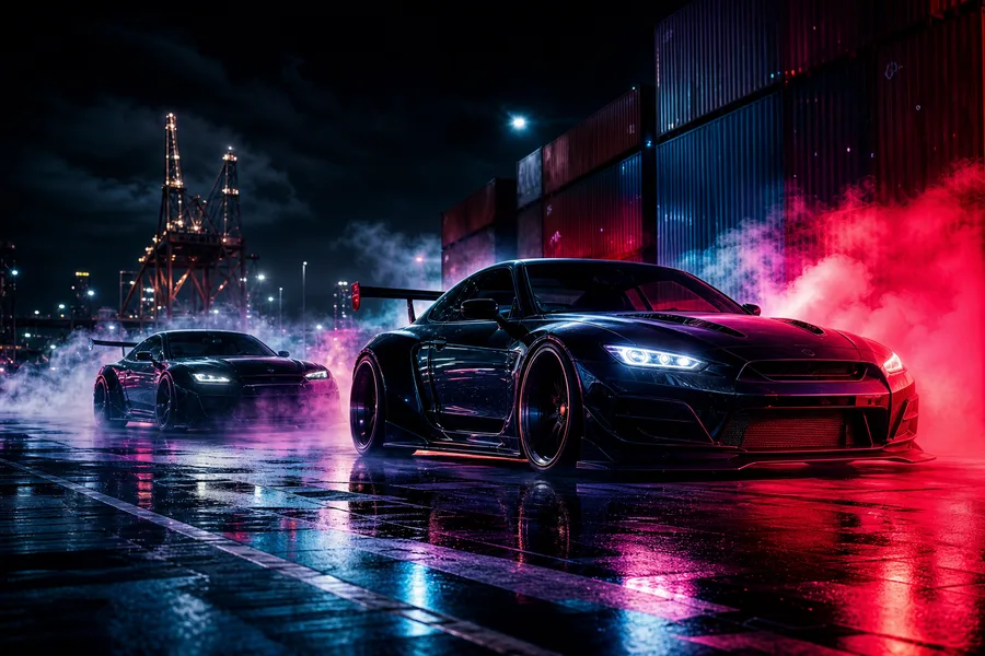 Jdm Drift Car Neon Smoke Cars Wallpaper  7 4K