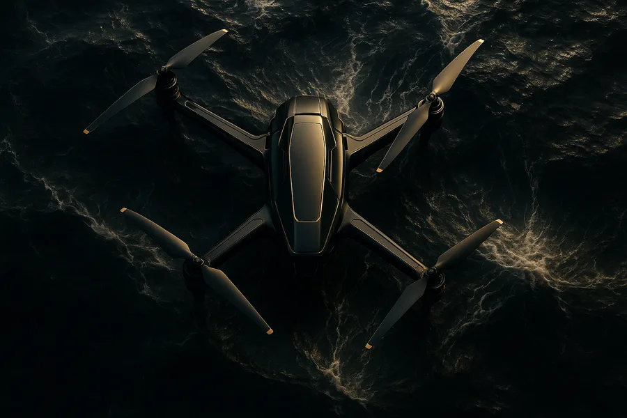 Long Range Drone Over Ocean Drone Wallpaper  3 4K