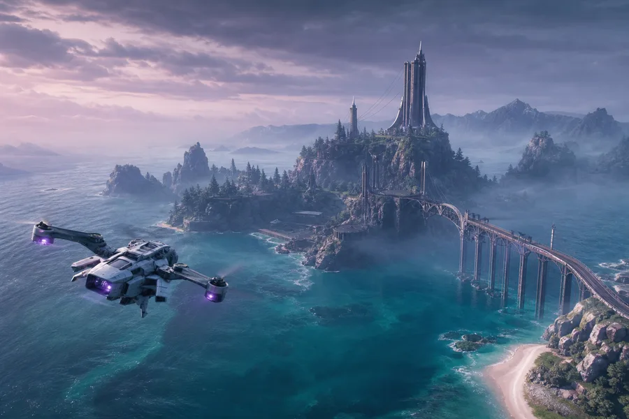 Long Range Drone Over Ocean Drone Wallpaper  3 4K
